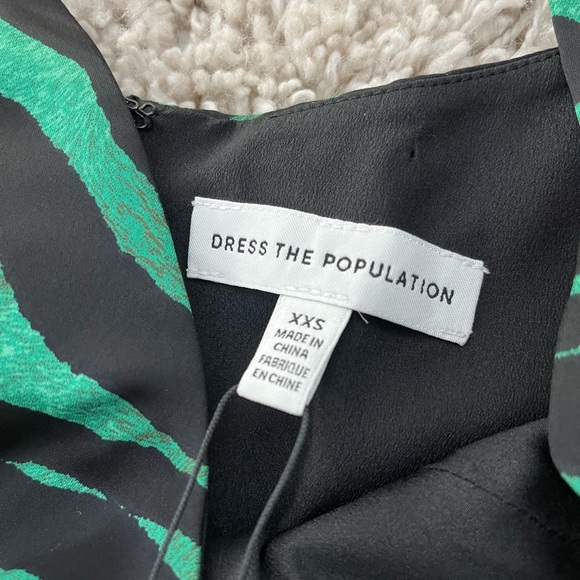 Dress the Population Brielle Zebra Print Mini Dress, Size XXS, NWT - Picture 7 of 11
